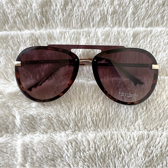 Vince Camuto Brown Aviator Leopard Sunglasses New